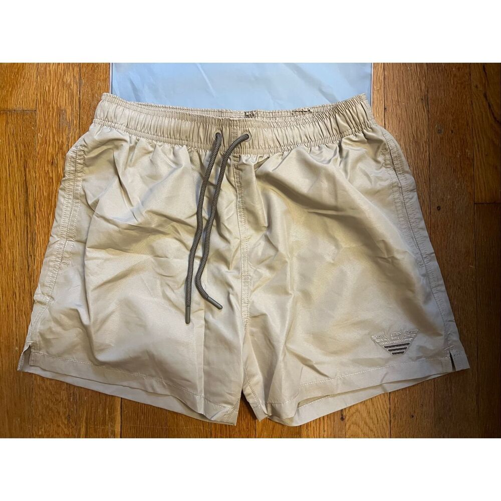 Emporio Armani Swim Shorts with Two-Tone Eagle Embroidery